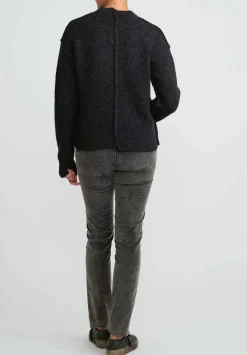 Uma Wang Split Seam Sweater In Dark Grey