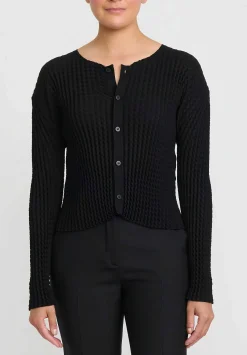 Issey Miyake Spongy Cardigan In Black