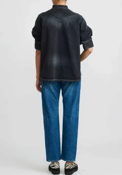 Sacai Straight Cotton Denim Jeans In Blue