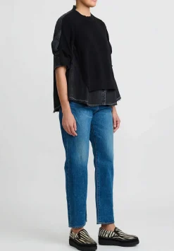 Sacai Straight Cotton Denim Jeans In Blue