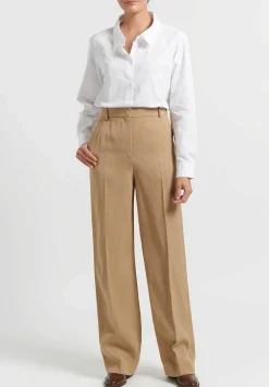 The Row Straight Leg ''Acker'' Pant In Camel Brown