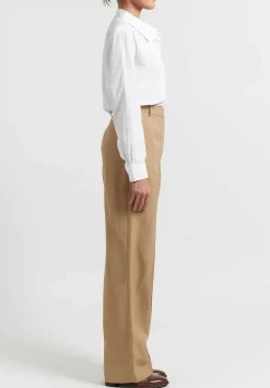 The Row Straight Leg ''Acker'' Pant In Camel Brown