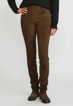 Masnada Stretch Skinny Leg Pants In Land Brown