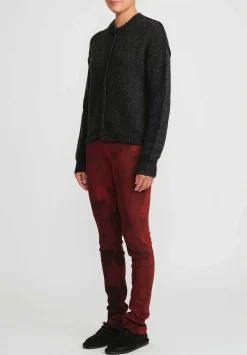 Masnada Stretch Skinny Leg Pants In Deep Red