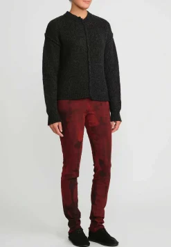 Masnada Stretch Skinny Leg Pants In Deep Red