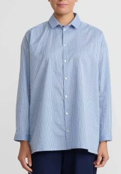 Toogood Striped ''Draughtsman'' Shirt In Oxford Blue & Black