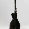 Corîu Suede Large Crossbody Bucket Bag In Dark Brown