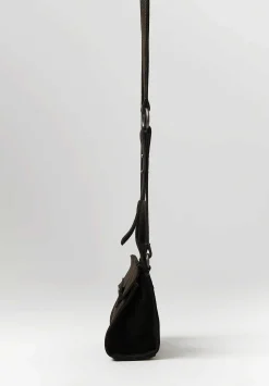 Corîu Suede Mini Bitta Crossbody Bag In Dark Brown