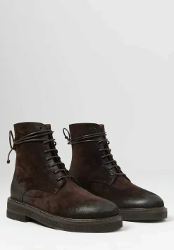 Marsèll Suede Parrucca Combat Boots In Moro Brown