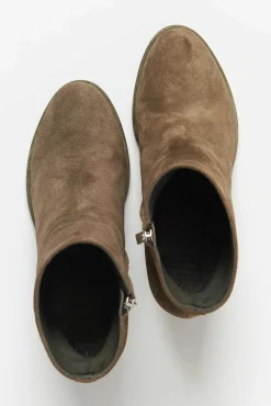 Officine Creative Suede Sherry Boot In Olive Brown