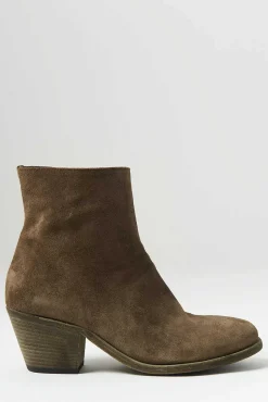 Officine Creative Suede Sherry Boot In Olive Brown