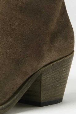 Officine Creative Suede Sherry Boot In Olive Brown