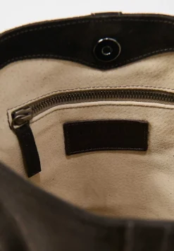 Corîu Suede Small Bucket Crossbody Bag In Dark Brown