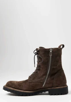Officine Creative Suede Spectacular Jefferson High Ankle Boot In Muschio Brown