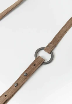 Corîu Suede Xsmall Bitta Crossbody Bag In Taupe