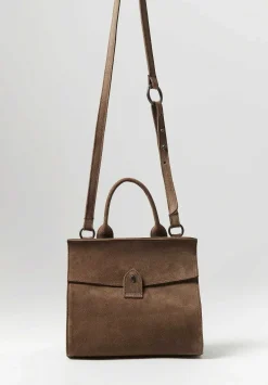 Corîu Suede Xsmall Bitta Crossbody Bag In Taupe