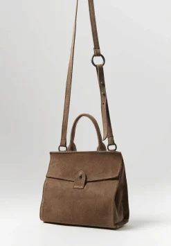 Corîu Suede Xsmall Bitta Crossbody Bag In Taupe
