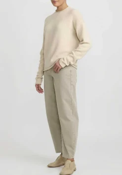 Lauren Manoogian Super Baby Alpaca And Cashmere Crewneck Sweater In Alabaster White
