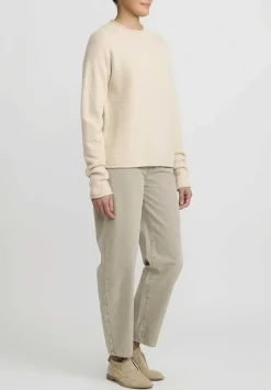 Lauren Manoogian Super Baby Alpaca And Cashmere Crewneck Sweater In Alabaster White