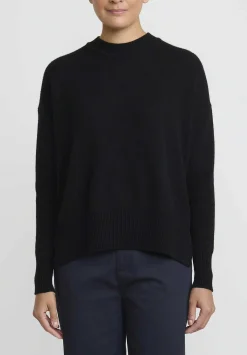 Jil Sander Superfine Cashmere Open Stitch Sweater In Black