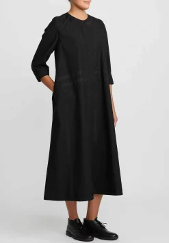 Toogood The Cutter Paper Cotton Dress In Flint Black