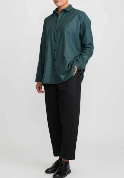 Toogood The Draughtsman Lambswool & Cashmere Shirt In Moorland Green