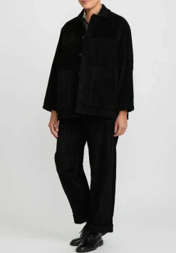 Toogood The Stonemason Bold Cotton Corduroy Jacket In Flint Black