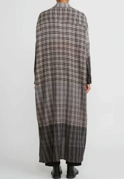 Toogood The Trawlerman Soft Wool Check Dress In Granite Brown & Black