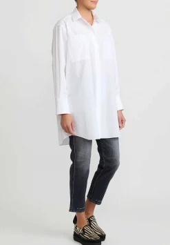 Sacai Thomas Mason Cotton Poplin Shirt In White