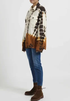 Jil Sander+ Tie Dye Shirt Jacket In Natural & Brown