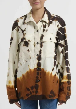 Jil Sander+ Tie Dye Shirt Jacket In Natural & Brown
