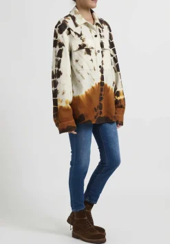 Jil Sander+ Tie Dye Shirt Jacket In Natural & Brown