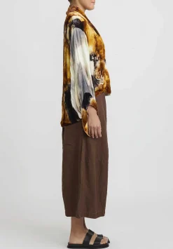 Gilda Midani Velvet ''Croissant'' Overtop In Golden Diamond Orange And Blue
