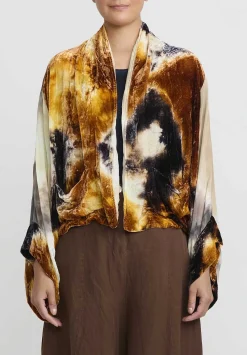 Gilda Midani Velvet ''Croissant'' Overtop In Golden Diamond Orange And Blue