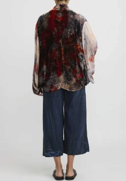 Gilda Midani Velvet ''Croissant'' Overtop In Steel Planet Red And Blue
