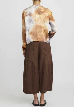 Gilda Midani Velvet ''Gilet'' Jacket In Golden Diamond Orange And Blue