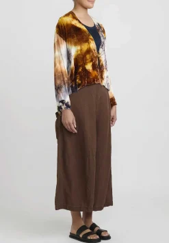 Gilda Midani Velvet ''Gilet'' Jacket In Golden Diamond Orange And Blue