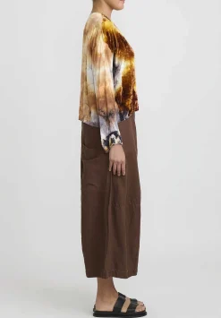 Gilda Midani Velvet ''Gilet'' Jacket In Golden Diamond Orange And Blue