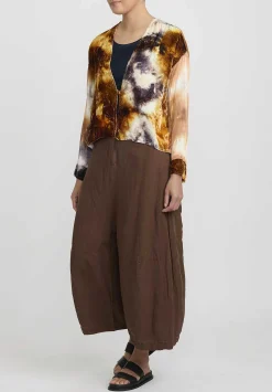 Gilda Midani Velvet ''Gilet'' Jacket In Golden Diamond Orange And Blue
