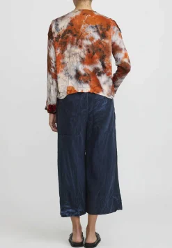 Gilda Midani Velvet ''Gilet'' Jacket In Steel Planet Red And Blue