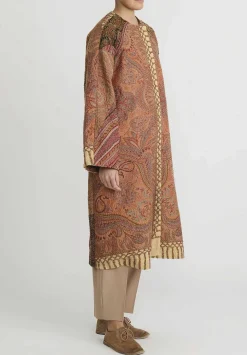 By Walid Victorian Shawl ''Nancy'' Coat In Orange Multicolor