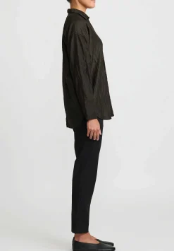 Christian Peau Vintage Silk Jacquard Shirt In Black