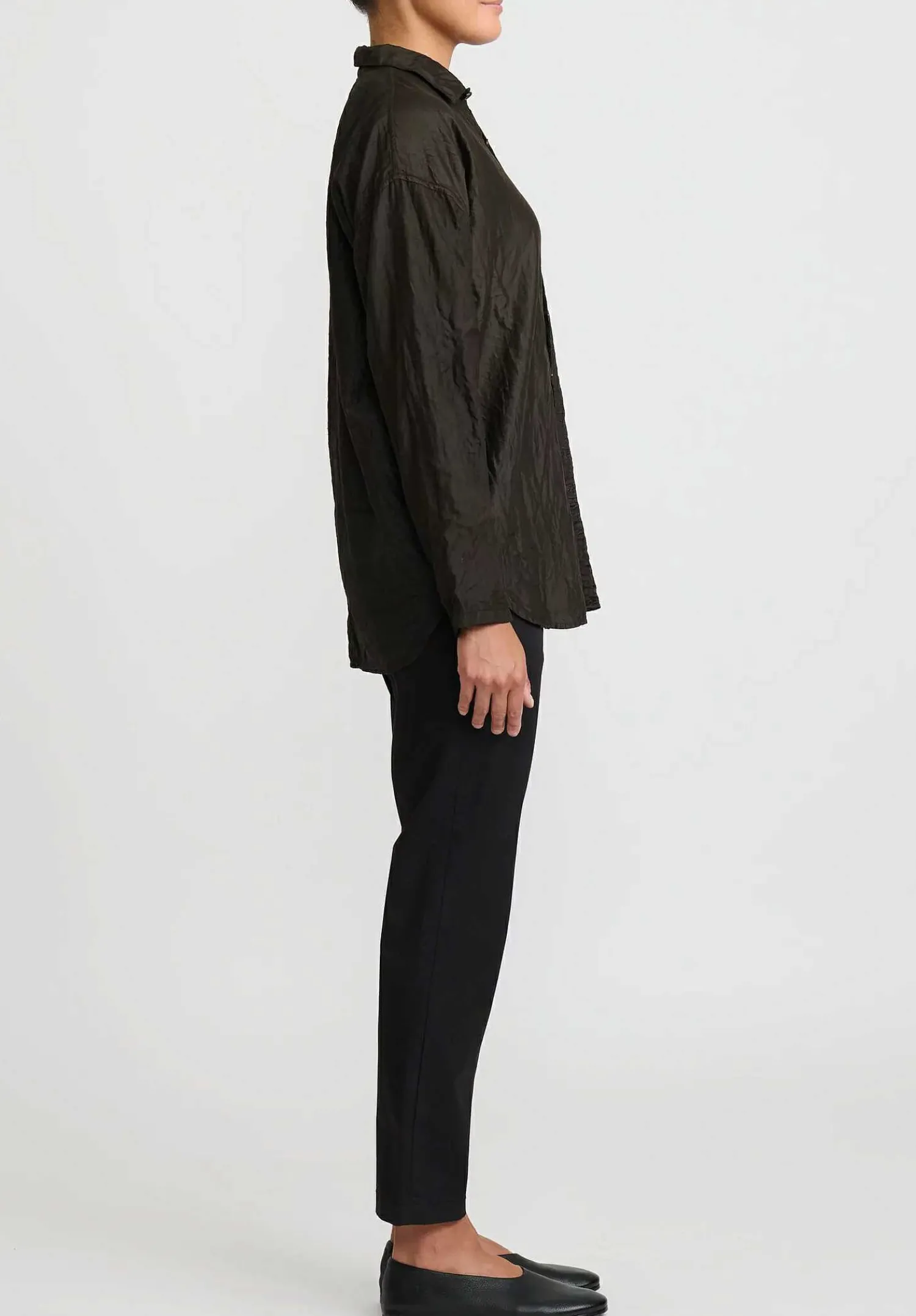 Christian Peau Vintage Silk Jacquard Shirt In Black