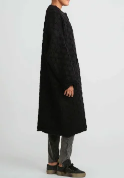 Uma Wang Virgin Wool & Cotton Cadrian Cocoon Coat In Black Dots