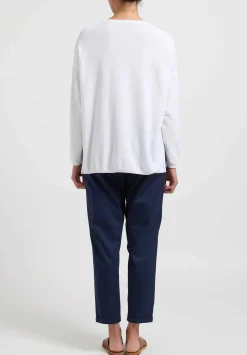 Antonelli V-Neck Cotton ''Malatesta'' Sweater In White