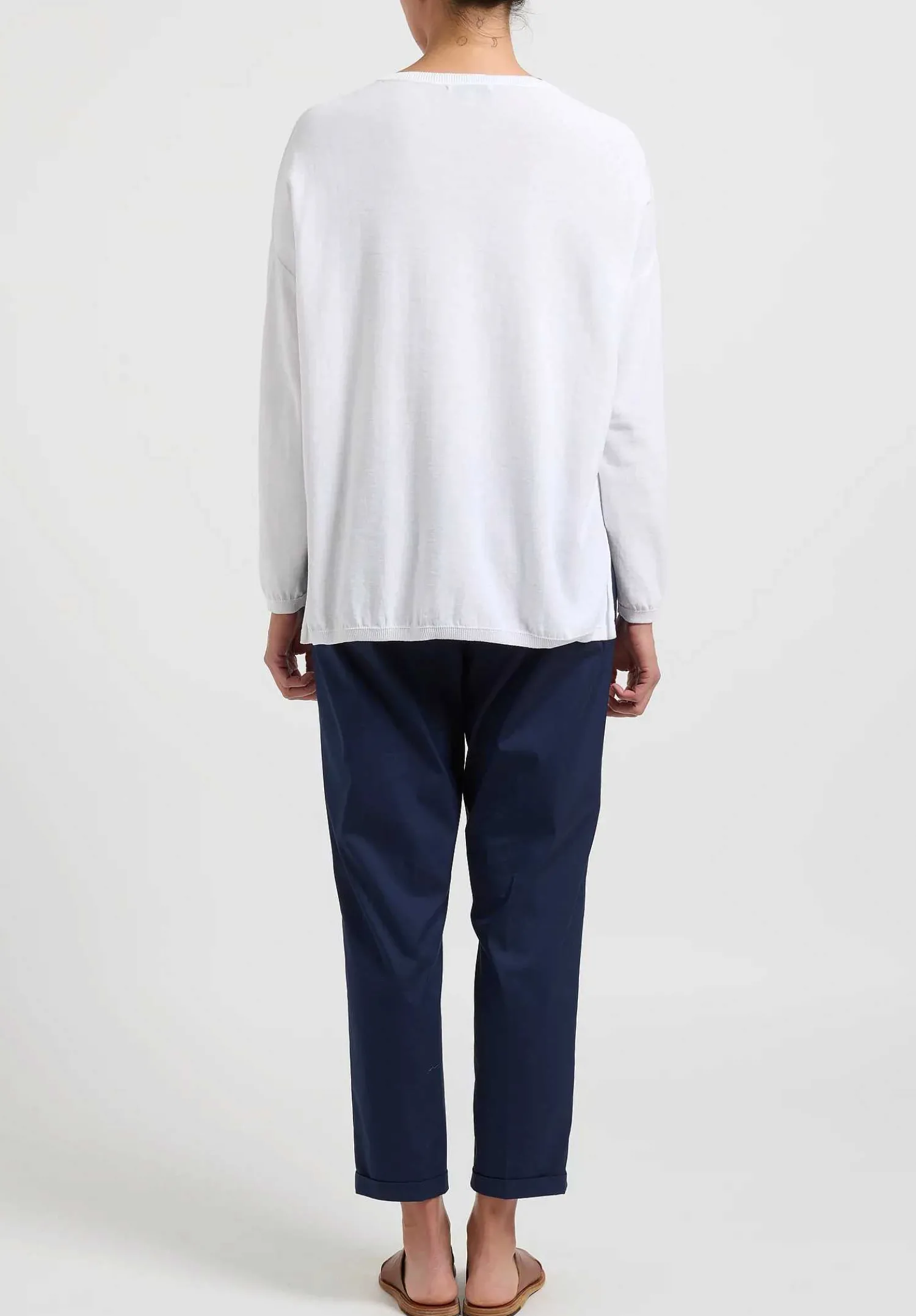 Antonelli V-Neck Cotton ''Malatesta'' Sweater In White