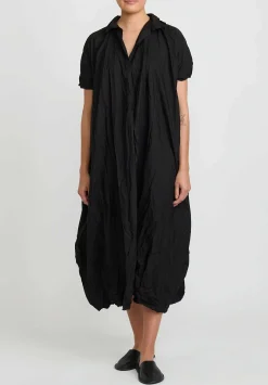 Daniela Gregis Washed Cotton Abito ''Rossella'' Dress In Black