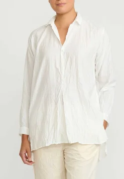 Daniela Gregis Washed Cotton Camicia Fratello Lavata Shirt In Bianco White