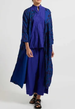 Daniela Gregis Washed Cotton Camicia Kora Top In Blu Inchiostro