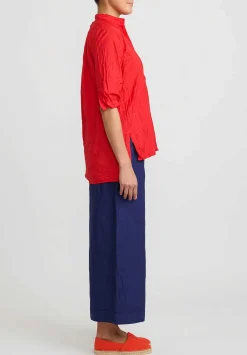 Daniela Gregis Washed Cotton Camicia Kora Top In Red